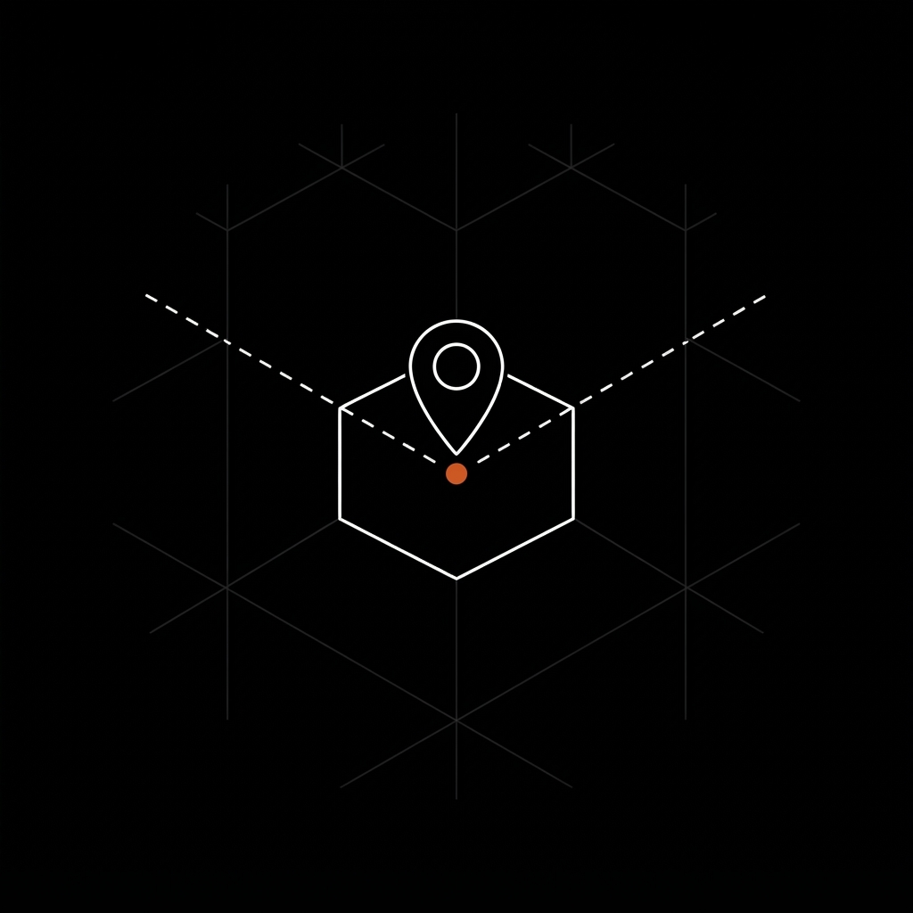 A single route leading to one marked zone, showing one crew serving one exclusive zone